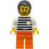 Police - City Jail Prisoner Male, White Shirt with Pocket and Black Stripes, Orange Legs, Dark Bluish Gray Hair – ГРАДСКИ