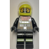 Fire - Male, Black Jacket and Legs with Reflective Stripes and Red Collar, Neon Yellow Helmet, Trans-Clear Visor – ГРАДСКИ