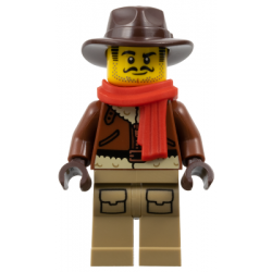 Arctic Explorer - Male, Reddish Brown Fedora and Coat, Dark Tan Legs, Red Scarf (Johnny Thunder) – ГРАДСКИ