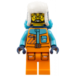 Arctic Explorer - Male, Orange and Medium Azure Jacket, Dark Blue Ushanka Hat, Black Beard, Glasses, Back Pack – ГРАДСКИ