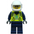 Police - City Officer Female, Neon Yellow Safety Vest, Dark Blue Legs, White Helmet, Trans-Clear Visor – ГРАДСКИ