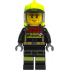 Fire - Male, Black Jacket and Legs with Reflective Stripes and Red Collar, Neon Yellow Fire Helmet, Trans-Clear Visor – ГРАДСКИ