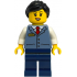 Train Driver - Female, Sand Blue Vest over White Shirt, Dark Blue Legs, Black Ponytail – ГРАДСКИ