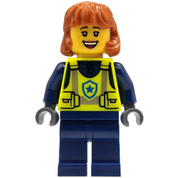 Police - City Officer Female, Neon Yellow Safety Vest, Dark Blue Legs, Dark Orange Mid Length Hair – ГРАДСКИ