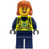 Police - City Officer Female, Neon Yellow Safety Vest, Dark Blue Legs, Dark Orange Mid Length Hair – ГРАДСКИ