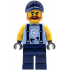 Police Mechanic - Male, Bright Light Blue Shirt with Suspenders, Black Splotches and White Star Badge Logo, Dark Blue Legs and Cap, Dark Orange Beard – ГРАДСКИ
