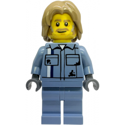 Tow Truck Driver - Male, Sand Blue Mechanic Uniform, Sand Blue Legs, Dark Tan Mid-Length Tousled Hair – ГРАДСКИ