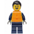 Police - City Officer Male, Neon Yellow Safety Vest, Dark Blue Legs, Black Combed Back Hair, Orange Life Jacket, Moustache – ГРАДСКИ