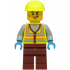 Train Worker - Male, Neon Yellow Safety Vest with Reflective Stripes, Reddish Brown Legs, Neon Yellow Construction Helmet – ГРАДСКИ