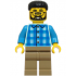 Dad - Blue and Dark Azure Plaid Shirt, Dark Tan Legs, Black Hair – ГРАДСКИ