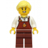Barista - Female, Reddish Brown Apron with Cup and Name Tag, Reddish Brown Legs, Bright Light Yellow Ponytail – ГРАДСКИ