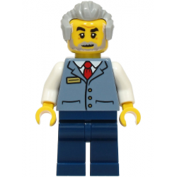 Station Master - Sand Blue Vest over White Shirt, Dark Blue Legs, Light Bluish Gray Hair – ГРАДСКИ