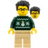 Man - Dark Green Holiday Sweater, Tan Legs, Black Hair – ГРАДСКИ