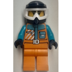 Arctic Explorer - Female, Orange Jacket and Legs, Dark Blue Dirt Bike Helmet, White Goggles – ГРАДСКИ