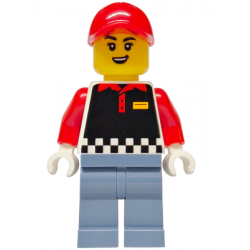 Fries Food Truck Vendor - Female, Black Vest, Sand Blue Legs, Red Cap – ГРАДСКИ