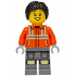Construction Worker - Female, Reddish Orange Safety Jacket with Reflective Stripes, Dark Bluish Gray Legs with Knee Pads, Black Hair Braided with Knot Bun – ГРАДСКИ