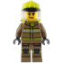 Fire - Female, Dark Tan Jacket and Legs with Reflective Stripes, Neon Yellow Fire Helmet, Trans-Clear Visor, Nougat Lips Smirk – ГРАДСКИ