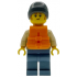 Man - Tan Knit Cable Sweater, Orange Life Jacket, Sand Blue Legs, Dark Bluish Gray Beanie – ГРАДСКИ