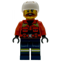 Coast Guard City - Male, Reddish Orange Jacket with Pockets and Reflective Stripes, Dark Blue Legs with Pockets and Reflective Stripes, White Sports Helmet – ГРАДСКИ