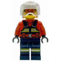 Coast Guard City - Female, Reddish Orange Jacket with Dark Blue Safety Vest and Reflective Stripes, Dark Blue Legs with Pockets and Reflective Stripes, White Helmet, Trans-Clear Visor, Safety Glasses – ГРАДСКИ