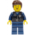 Police - City Officer Male, Black Safety Vest with Silver Star Badge Logo, Dark Blue Legs, Dark Brown Wavy Hair – ГРАДСКИ