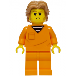 Police - City Jail Prisoner Male, Orange Prison Jumpsuit, Medium Nougat Wavy Hair, Sideburns, Orange Glasses – ГРАДСКИ