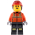 Construction Worker - Female, Reddish Orange Safety Jacket with Reflective Stripes, Dark Bluish Gray Legs, Red Construction Helmet with Dark Brown Ponytail Hair, Open Mouth Smile with Top Teeth – ГРАДСКИ