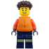 Coast Guard City - Male, Reddish Orange Jacket with Pockets and Reflective Stripes, Dark Blue Legs with Pockets and Reflective Stripes, Orange Life Jacket, Dark Brown Hair – ГРАДСКИ