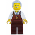 Barista - Male, Reddish Brown Apron with Cup and Name Tag, Reddish Brown Legs, Light Bluish Gray Hair Coiled – ГРАДСКИ