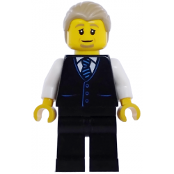 Air Traffic Controller - Male, Black Vest with Blue Striped Tie, Black Legs, Dark Tan Hair Combed – ГРАДСКИ