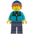 Plane Passenger - Female, Dark Turquoise Jacket with Dark Green Panel, Dark Bluish Gray Legs, Dark Blue Beanie – ГРАДСКИ