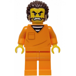 Police - City Jail Prisoner Male, Orange Prison Jumpsuit, Dark Brown Hair and Sideburns – ГРАДСКИ
