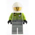 Go-Kart Driver - Male, Lime Racing Suit, Light Bluish Gray Legs, White Helmet – ГРАДСКИ