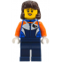 Bike Racer - Female, Racing Suit with Shark Head Logo, Dark Blue Legs, Dark Brown Hair Mid-Length – ГРАДСКИ