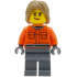 Formula 1 Pit Crew Member - Female, Reddish Orange Racing Suit with Pockets, Dark Bluish Gray Legs,  – ГРАДСКИ