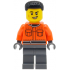 Formula 1 Pit Crew Member - Male, Reddish Orange Racing Suit with Pockets, Dark Bluish Gray Legs, Bl – ГРАДСКИ