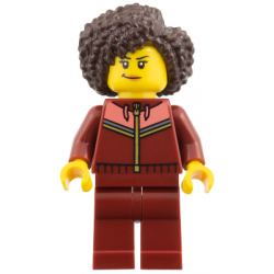 Woman - Dark Red Tracksuit, Dark Brown Coiled Hair – ГРАДСКИ