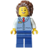 Streetcar Driver - Female, Sand Blue Vest over White Shirt, Dark Blue Legs, Dark Brown Hair – ГРАДСКИ