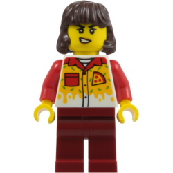 Pizza Delivery Driver - Female, Dark Red Legs, Dark Brown Hair Mid-Length – ГРАДСКИ