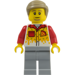 Pizza Delivery Driver - Male, Light Bluish Gray Legs, Dark Tan Hair – ГРАДСКИ