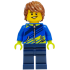 Mountain Bike Cyclist - Male, Blue Jacket with Dark Blue and Lime Diagonal Stripes, Dark Blue Legs, Reddish Brown Hair – ГРАДСКИ