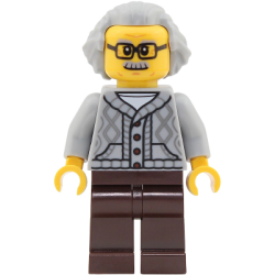 Passenger - Male, Light Bluish Gray Knit Cable Cardigan Sweater, Dark Brown Legs, Light Bluish Gray Hair Swept Back – ГРАДСКИ