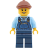 Train Driver - Male, Bright Light Blue Shirt, Dark Blue Overalls and Legs, Reddish Brown Flat Cap – ГРАДСКИ