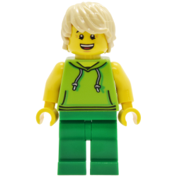 Lava Land Patron - Male, Lime Sleeveless Hoodie, Green Legs, Tan Hair – ГРАДСКИ