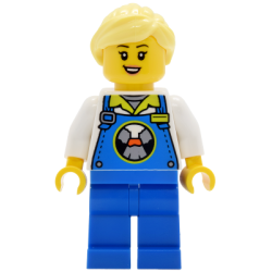 Lava Land Worker - Female, Blue Overalls and Legs, Bright Light Yellow Hair – ГРАДСКИ