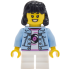 Lava Land Patron - Child, Girl, Bright Light Blue Denim Jacket over Shirt with Record, White Short Legs, Black Hair – ГРАДСКИ