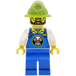 Lava Land Worker - Male, Blue Overalls and Legs, Lime Mining Helmet – ГРАДСКИ