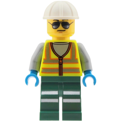 Train Worker - Male, Neon Yellow Safety Vest with Reflective Stripes, Dark Green Legs with Reflectiv – ГРАДСКИ
