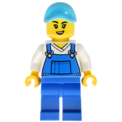 Car Wash Worker - Female, Blue Overalls and Legs, Medium Azure Hat – ГРАДСКИ