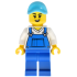Car Wash Worker - Female, Blue Overalls and Legs, Medium Azure Hat – ГРАДСКИ